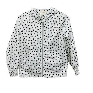 MANGO MNG Kids Size 11 / 12 yrs Polka Dot Raincoat Windbreaker Black white